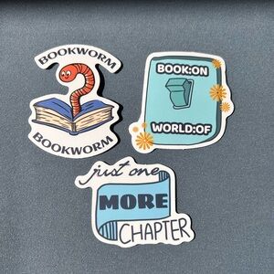 3/$10 Bookworm Book Lover Sticker Set